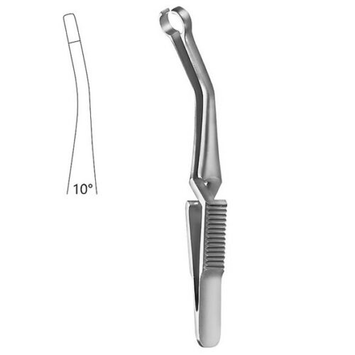 Shunt Bulldog Clamps, French. Ø 12 Diameter, Angled 10° Degree, Stainless Steel, 7cm
