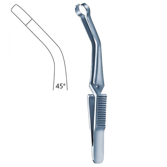 Shunt-Bulldog-Clamps-French.-O-12-Diameter-Angled-45-Degree-Titanium-7cm