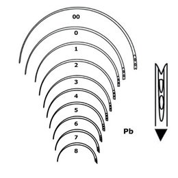 Surgical needles Fig 8, (12 pieces)
