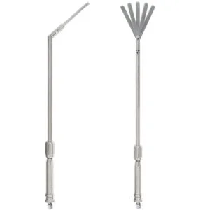 Thoracoscopic Fan Retractor, 60 Degree, 10mm Articulating Shaft, 5 Blades, 36cm Working Length, Stainless Steel, Total Length 49cm