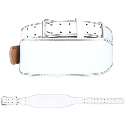 Custom Padded Weightlifting Belt | White Leather OEM
